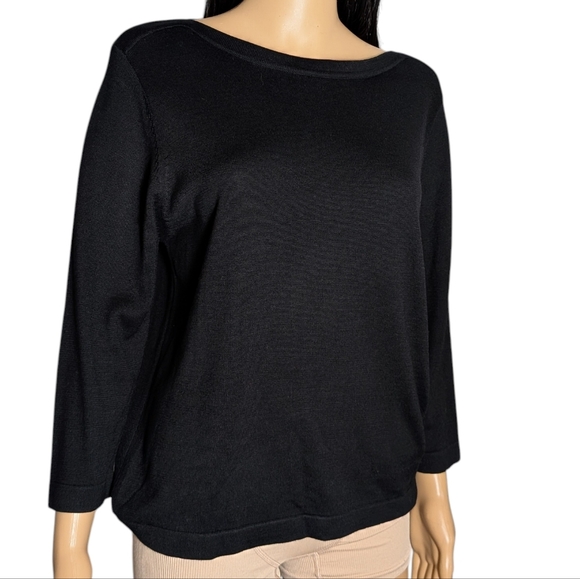Silk Blend Black Sweater Women's Medium - Picture 8 of 8